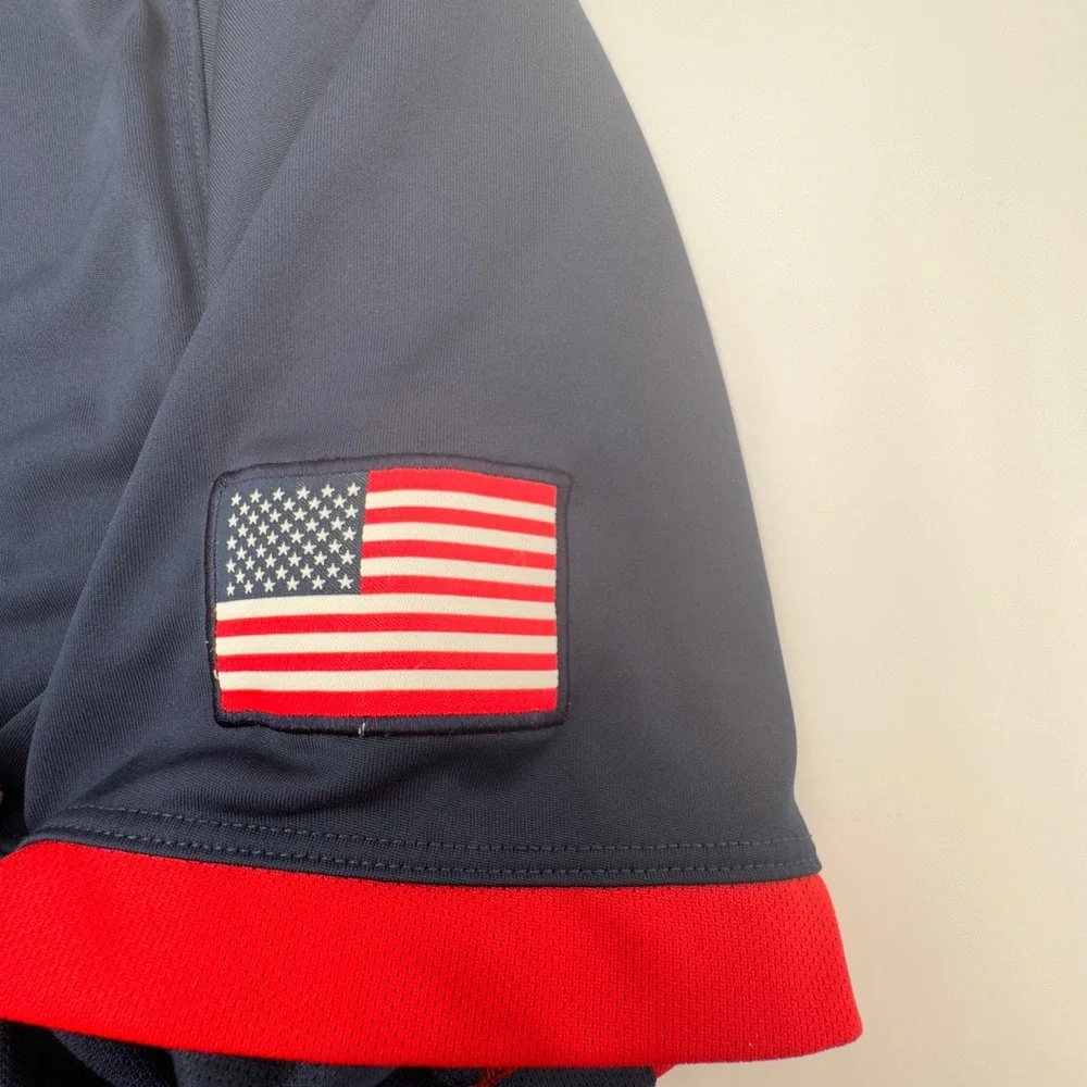 Nike USA Basketball Polo Mens XL Navy Blue‎ Dri-FIT Excellent Embroidered Logo